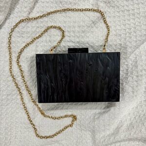 Marbled Acrylic Convertible Clutch and Crossbody